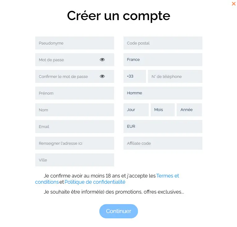 Processus d'inscription JackBit Casino