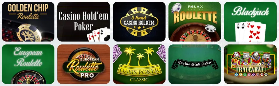 Jeux de table au JackBit Casino